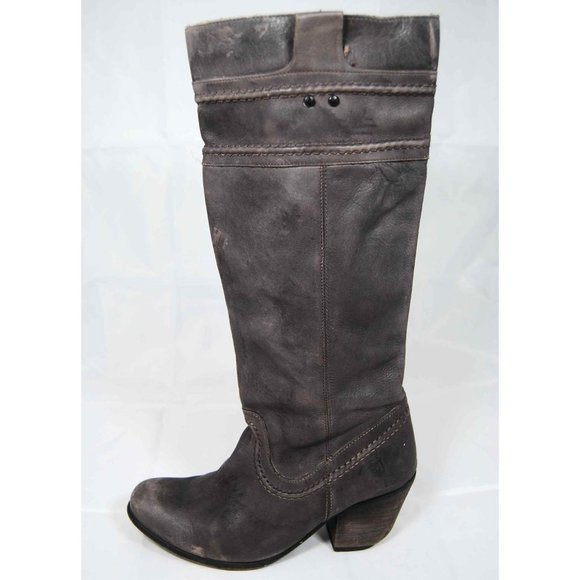 Bronx Knee High Leather Cowboy Boots Size 38 Euro - Picture 4 of 6